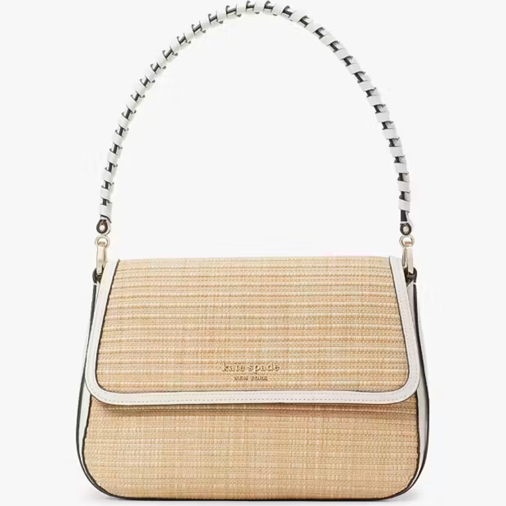 Kate Spade Hudson medium straw convertible bag